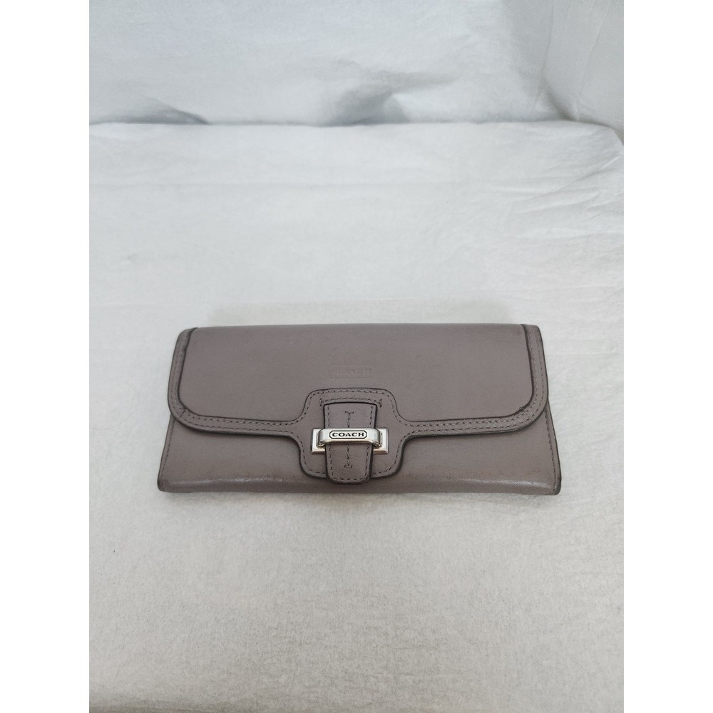 Coach Wallet Envelope Style Gray Silver Fold Cards Card Coins Bills